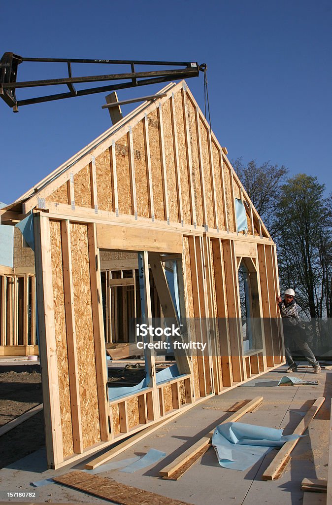 Construção de nova casa - Foto de stock de Abrigando-se royalty-free