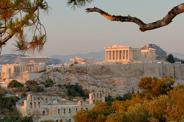 Acropolis II Acropolis at sunset, Athens capital letter photos stock pictures, royalty-free photos & images