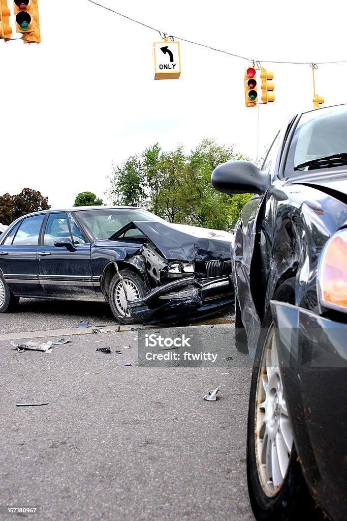Red Means Stop  Car Accident Stock Photo