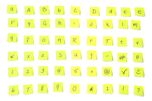 Sticky Chart Letters Sticky Note Alphabet Stock Photo - Download Image Now - Adhesive Note ...