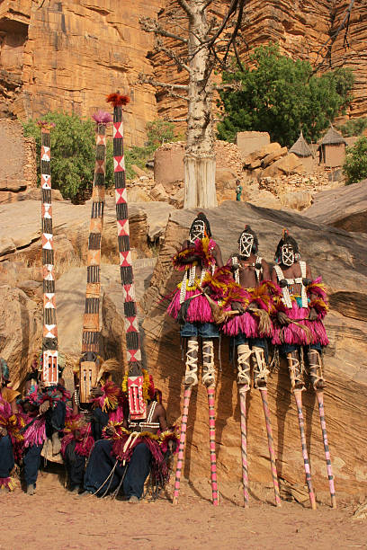 istock Dogon Dancers - Tall Masks and Stilts 157181019