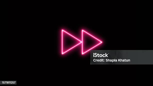 Fastforward Button Neon Glowing Forward Button Stock Illustration ...
