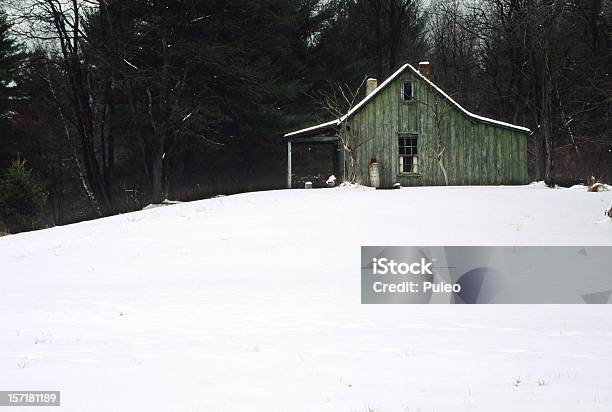 Cabina In Inverno - Fotografie stock e altre immagini di Capanna di legno - Capanna di legno, Bosco, Febbre