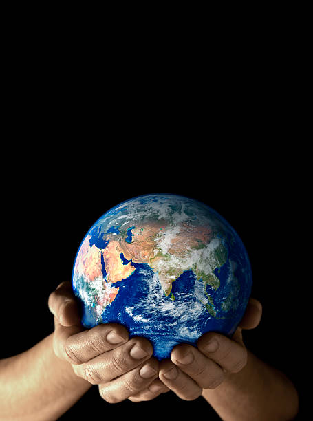 Earth in my hands - East stock photo