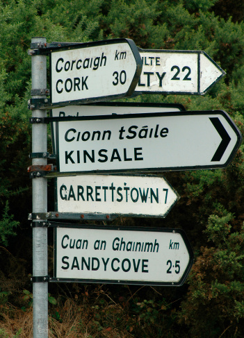 Road sign in County Cork Ireland