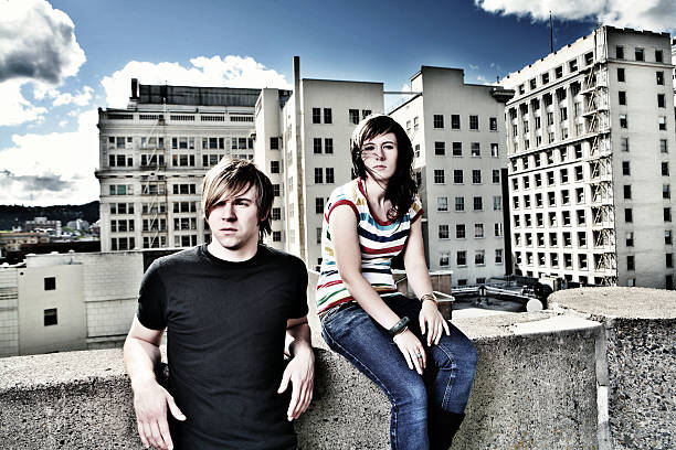 istock Girl and Boy on a Downtown Rooftop 157181918