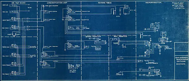 Photo of Image of a wiring blueprint with a black boarder