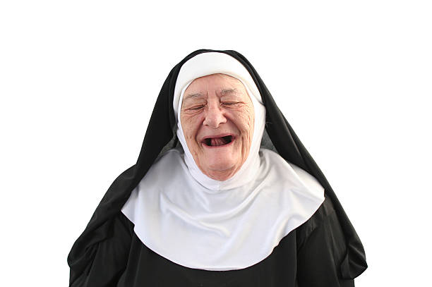 nonne serie-zahnlos, lachen - nun stock-fotos und bilder