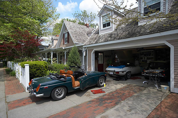 Classic Garage  vehicle door stock pictures, royalty-free photos & images