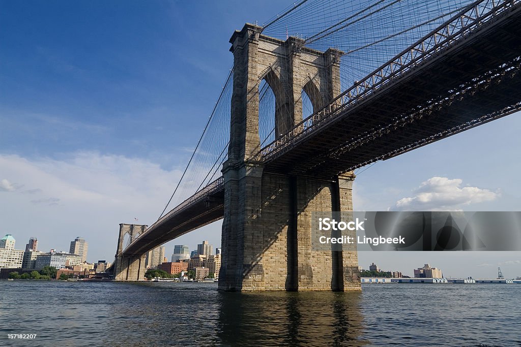 Ponte de Brooklyn Nova Iorque e o Rio East - Royalty-free Ponte de Brooklyn Foto de stock