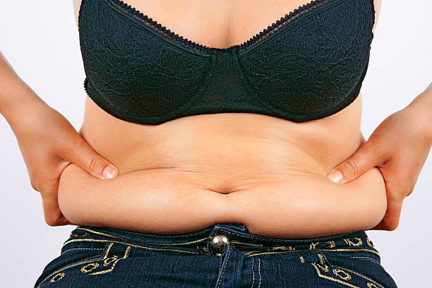 contre l'obésité - overweight women abdomen pot belly photos et images de collection