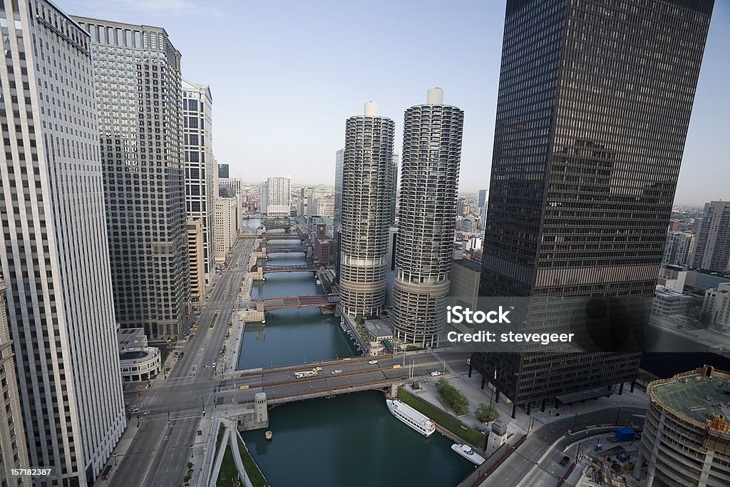 Chicago River from Above  Chicago - Illinois Stock Photo