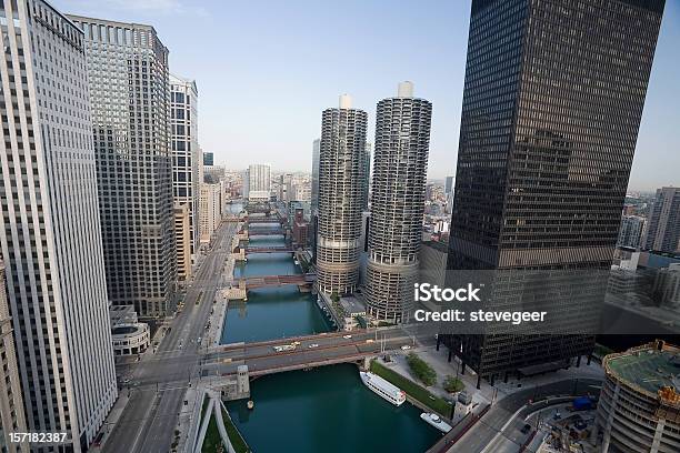 Chicago River From Above Stock Photo - Download Image Now - Chicago - Illinois, Aerial View, Wacker Drive