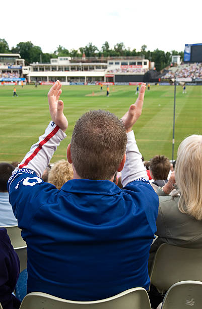 クリケットファン - sport of cricket spectator fan watching ストックフォトと画像