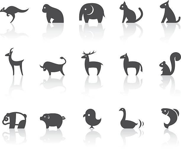 Animal Icons | Simple Black Series vector art illustration