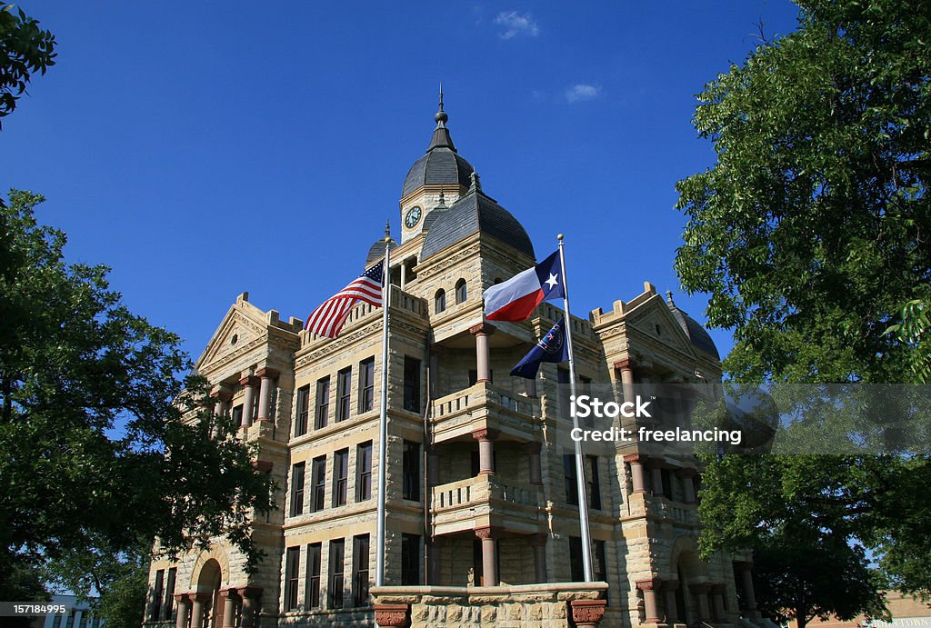 Old Denton County Courthouse on the downtown square  Denton - Texas Stock Photo