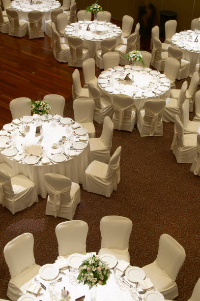 istock Row of Party tables 157185019