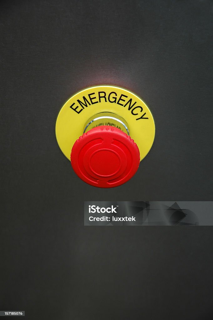Emergency stop （非常停止）ボタン - 事故・災害のロイヤリティフリーストックフォト