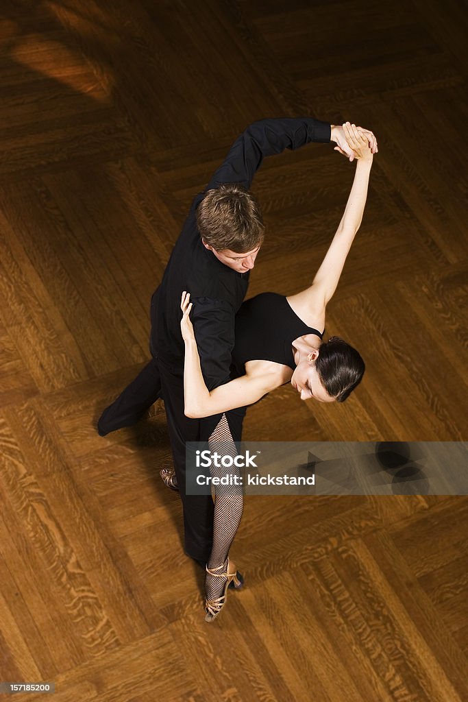 Ballroom Dancers Dancers in a ballroom, top view. Couple - Relationship Stock Photo