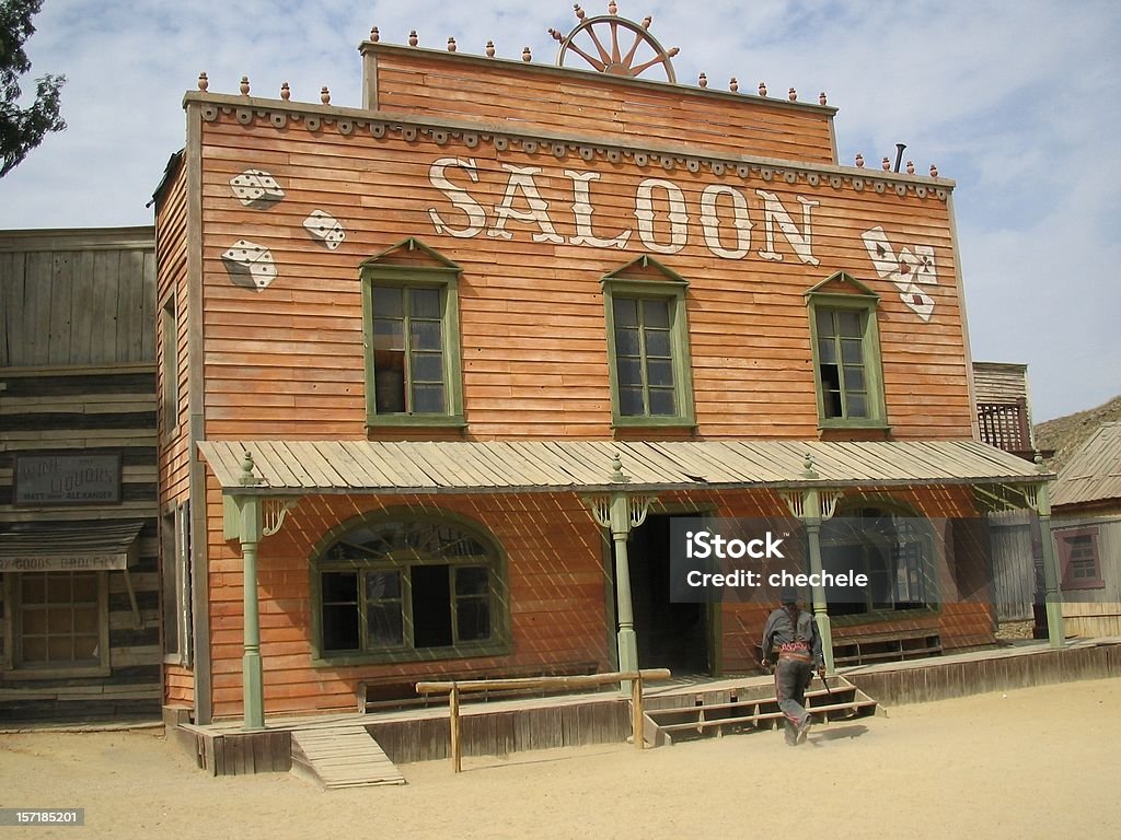 Saloon ..:: Far  West  Series::.. Let´s go with cowboy to have a bourbon. Real Far West. Saloon Stock Photo