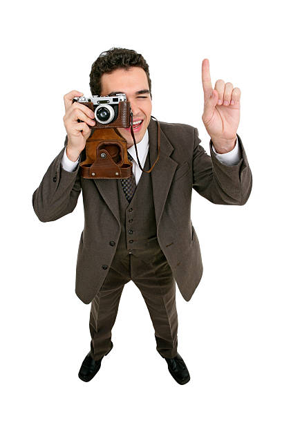 atenção!!! tiro! - photographer enjoyment elegance old fashioned imagens e fotografias de stock