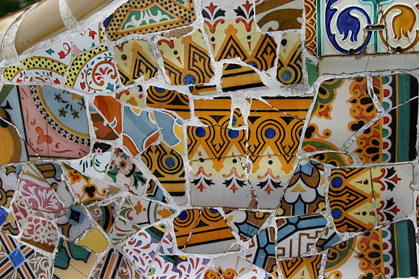 istock Barcelona Spain Tile Parc Guell by Antonio Gaudi 157185696