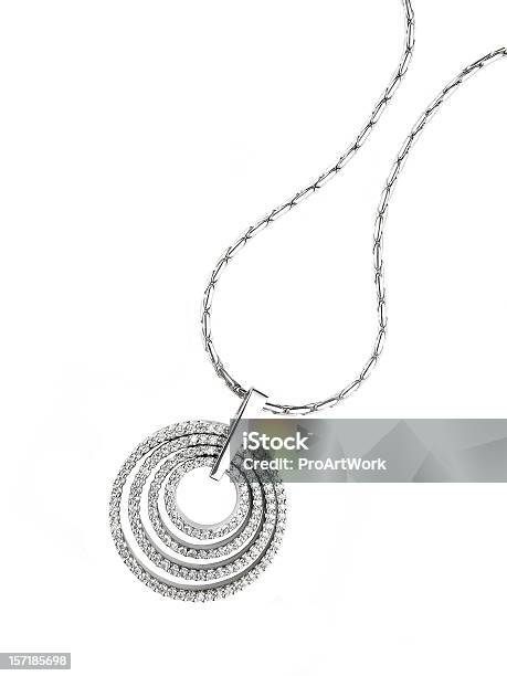 다이아몬드 펜던트 목걸이에 대한 스톡 사진 및 기타 이미지 - 목걸이, 보석-개인 장식품, 흰색 배경