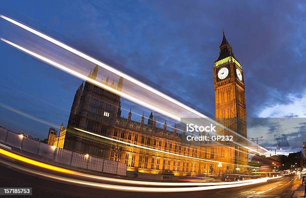 Fischaugenblick Auf Den Big Ben Und Westminster In Der Dämmerung Stockfoto und mehr Bilder von Abenddämmerung