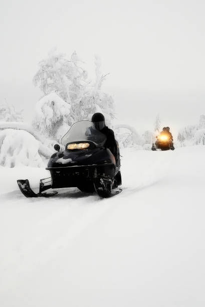 istock Snowmobile Expedition Winter Landscape 157185808