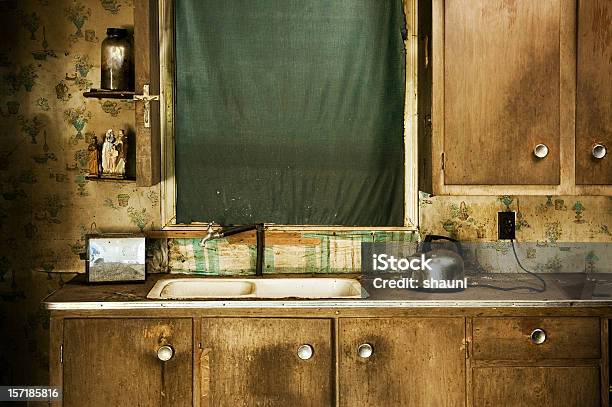Grunge Kitchen Stock Photo - Download Image Now - Kitchen, Run-Down, Dirty