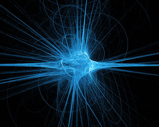 blue energy fractale - fractal concentric light abstract photos et images de collection