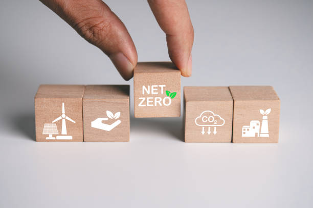 istock carbon credit concept.CO2 emission reduction to stop global warming problem and reduce pollution into atmosphere from big industrial.net zero target. 1571859331