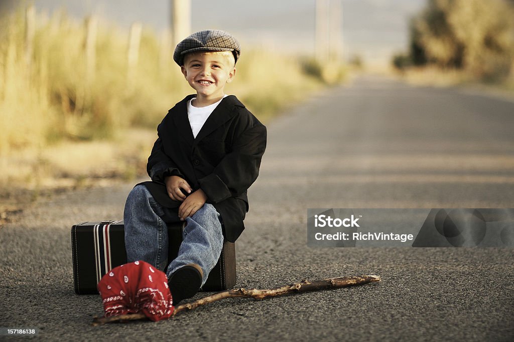 Happy Traveler A young boy waits for his next adventure. Concept series. (This image was Image of the Week, Jan 21-28, 2007) Adventure Stock Photo