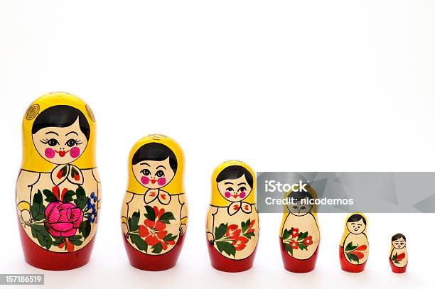 Russian Matryoshka Dolls In Different Sizes Stock Photo - Download Image Now - Russian Nesting Doll, Cut Out, Doll