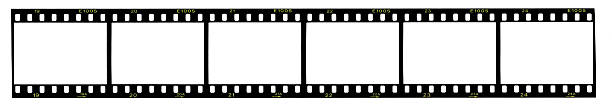 Strip of 35mm film, blank frames A strip of 35mm film, scanned in and processed in PS to remove pictures and burn frame to black, for use as banner or for adding your own pictures. number 35 stock pictures, royalty-free photos & images