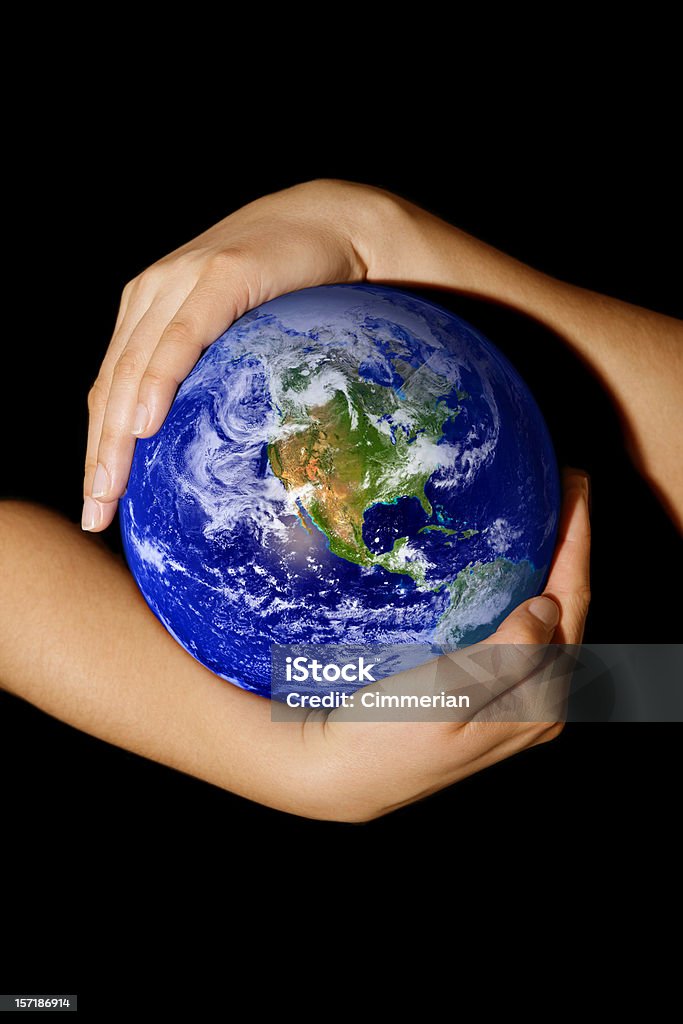Terra nelle mani-America - Foto stock royalty-free di Affari internazionali
