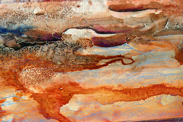 Jupiter Landscape Abstract Painting. Mixed Media on Paper jupiter stock illustrations