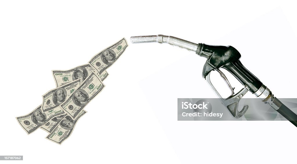 Fuel Costs On white Currency Stock Photo