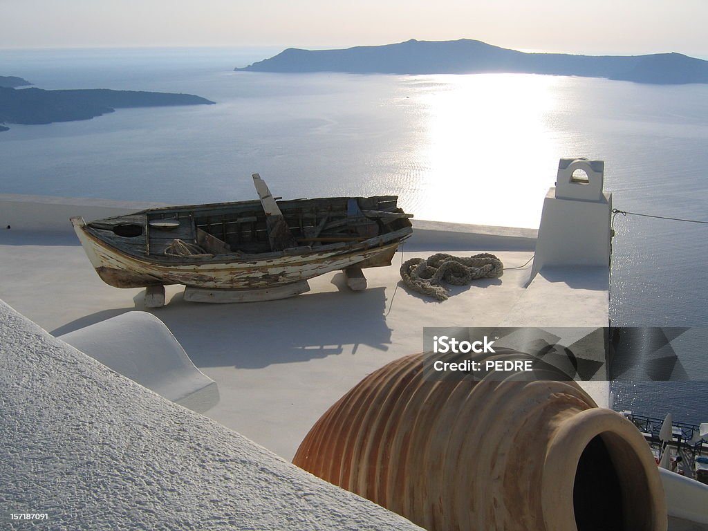 Cartão postal de Santorini - Foto de stock de Mar Mediterrâneo royalty-free