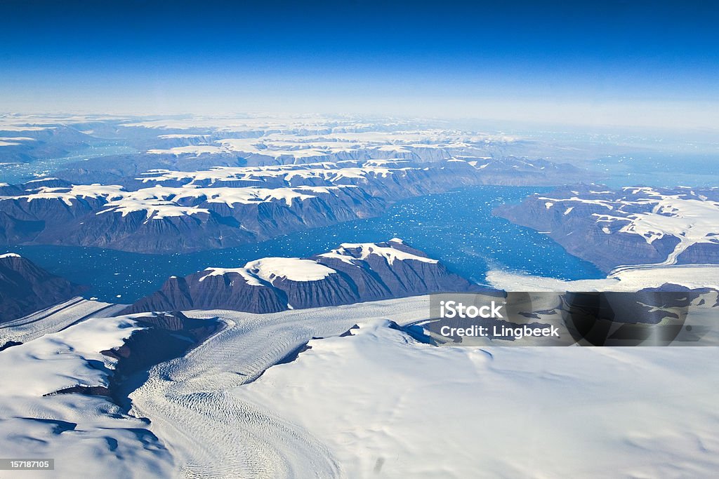Aérea de Groenlandia y los icebergs de los Glaciares - Foto de stock de Polo Norte libre de derechos