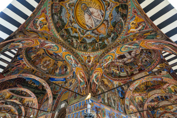istock Frescoes of Rila Monastery in Bulgaria 1571871494