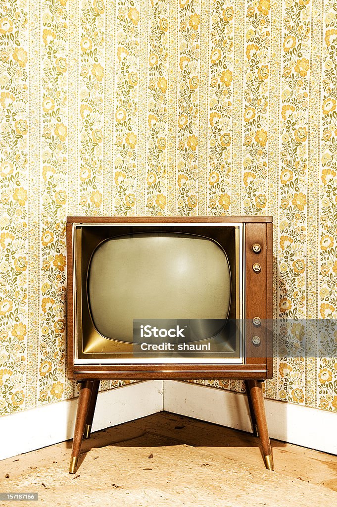 Grunge de televisão - Foto de stock de Televisor royalty-free