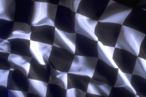 Checkered flag shot in studio with selective diffusion