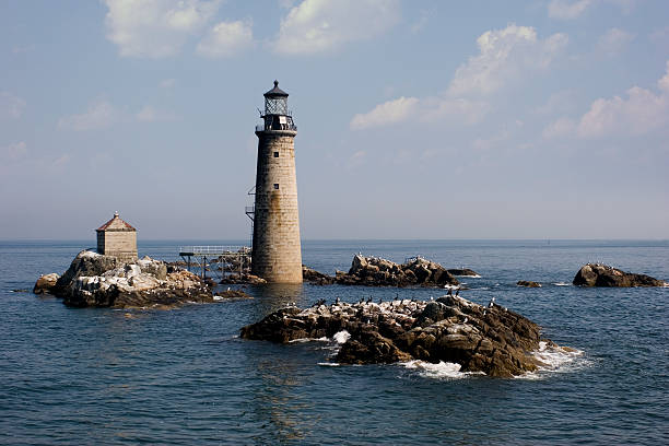 graves luz, porto de boston - massachusetts bay imagens e fotografias de stock