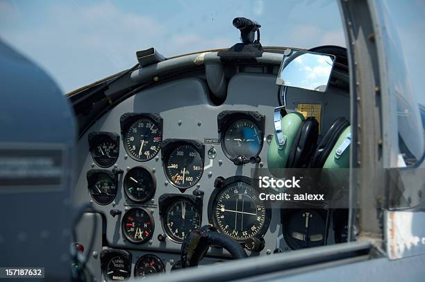 Cockpit Of A Small Aeroplane Stock Photo - Download Image Now - Cockpit, Fighter Plane, Pilot