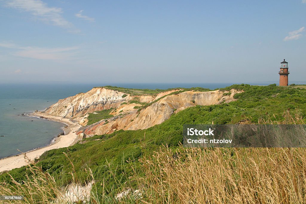 Falaises d'argile Aquinnah et phare - Photo de Martha's Vineyard libre de droits