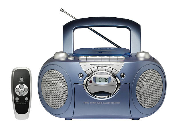 radio registratore di cassette portatile con cd/mp3 (clipping path - cd player foto e immagini stock