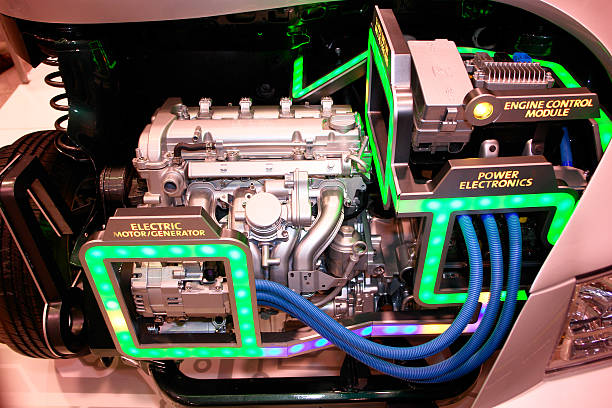 Electric Motor                                Electric engine hybrid car photos stock pictures, royalty-free photos & images