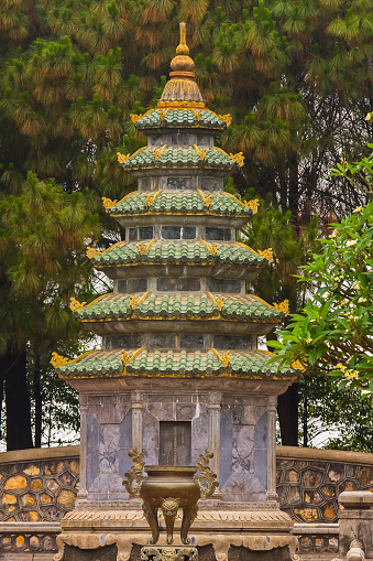 Pagoda,Mausoleum of Tu Duc, Hue, Vietnam, Asia