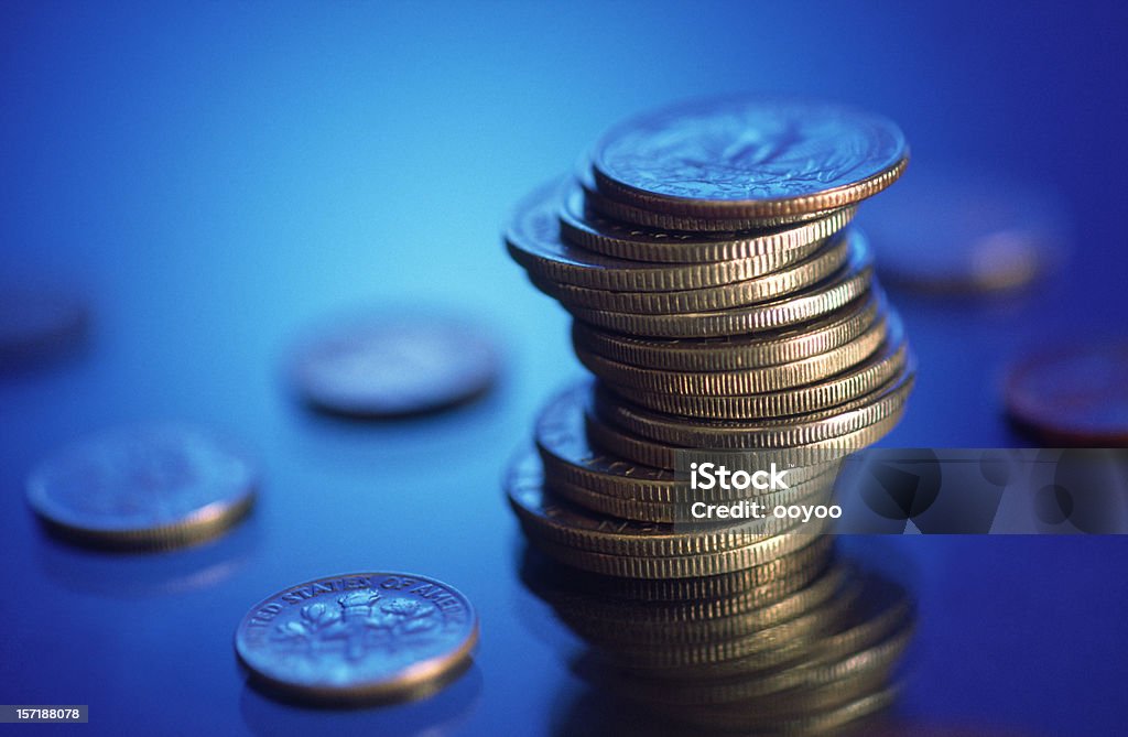 Münzen mehreren - Lizenzfrei Amerikanische Geldmünze Stock-Foto